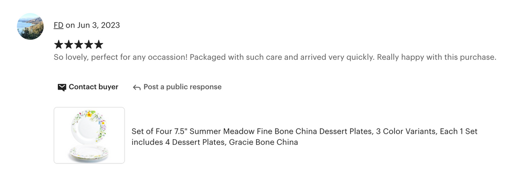 7.5" Summer Meadow Bone China Dessert Plate