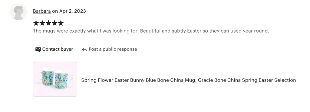 Bunny Meadow Blue Bone China Mug