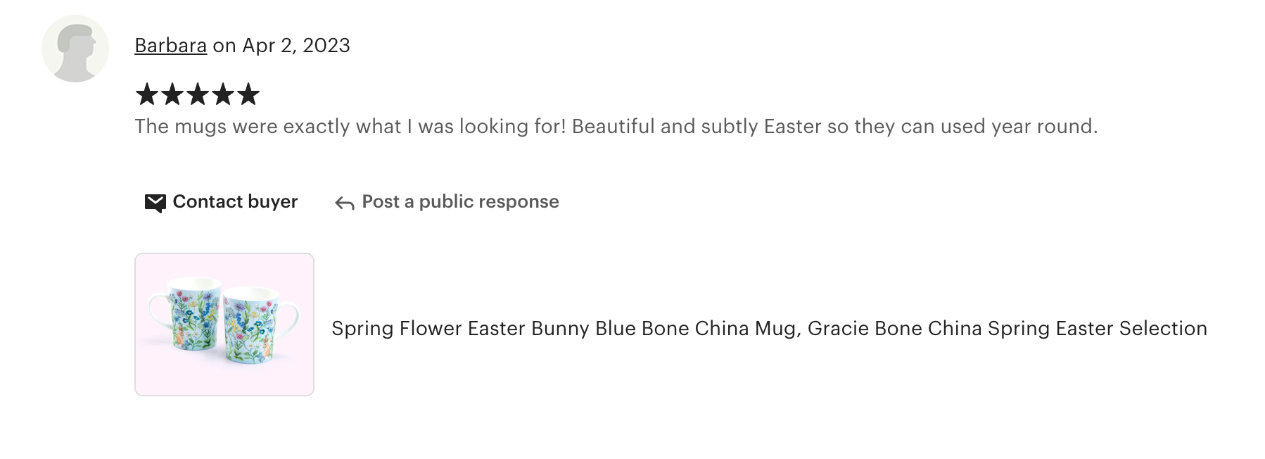 Bunny Meadow Blue Bone China Mug