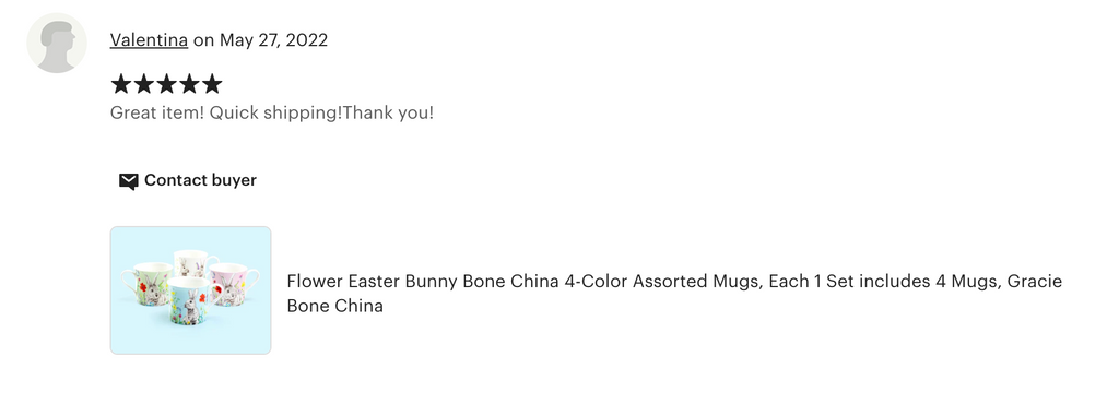Flower Bunny Bone China 4-Color Assorted Mugs