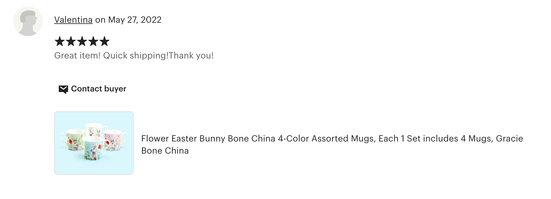 Flower Bunny Bone China 4-Color Assorted Mugs