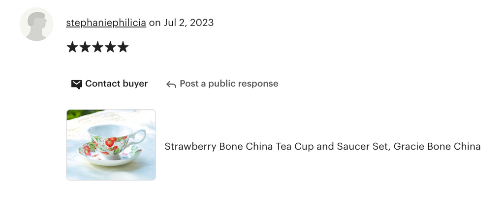 Strawberry Bone China Tea Cup and Saucer
