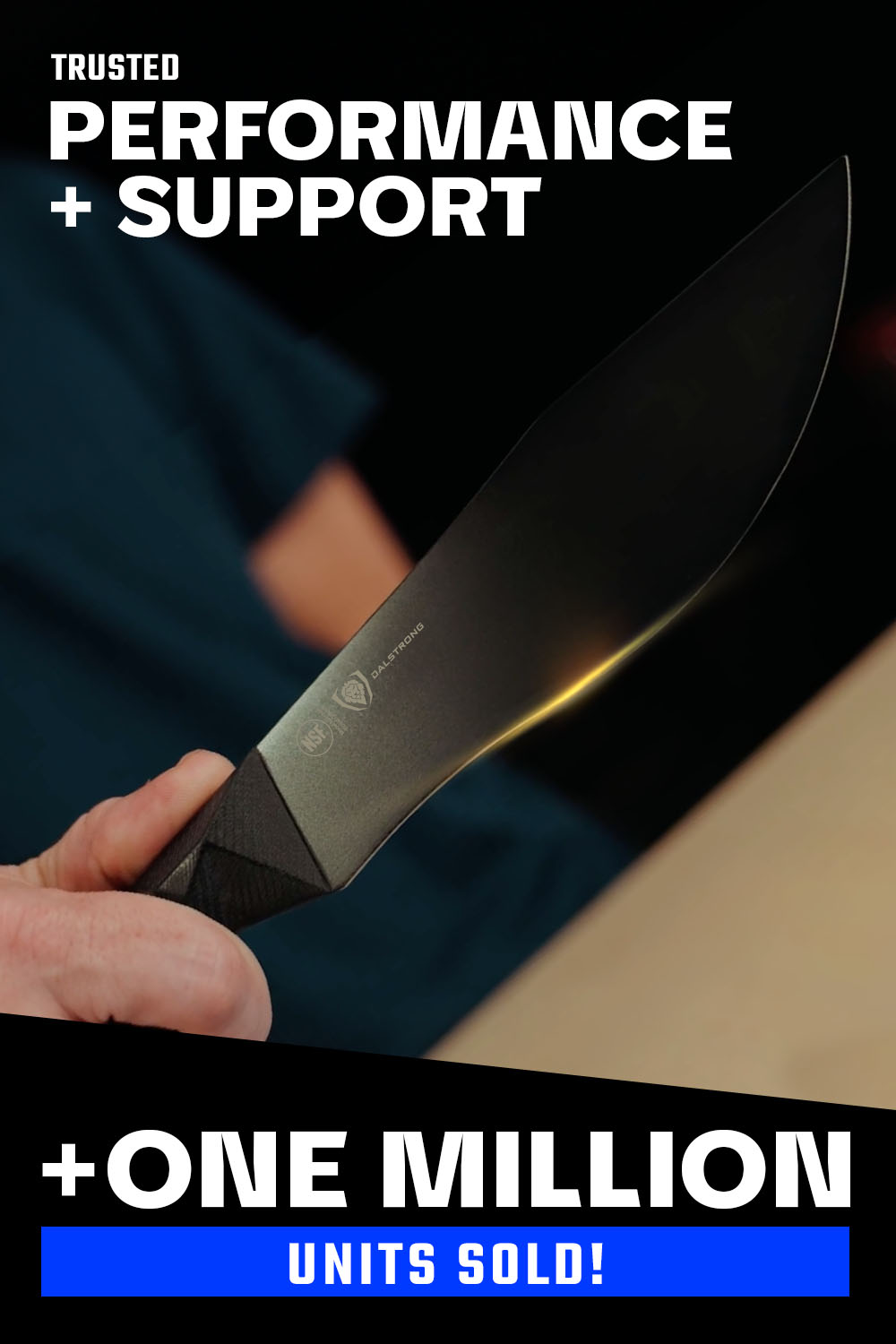 Chef's-Cleaver Hybrid "Barong" Knife 7" | Shadow Black Series | NSF Certified | Dalstrong ©