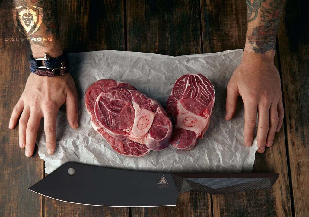 Chef's Knife-Cleaver Hybrid 8" | Crixus | Shadow Black Series | NSF Certified | Dalstrong ©