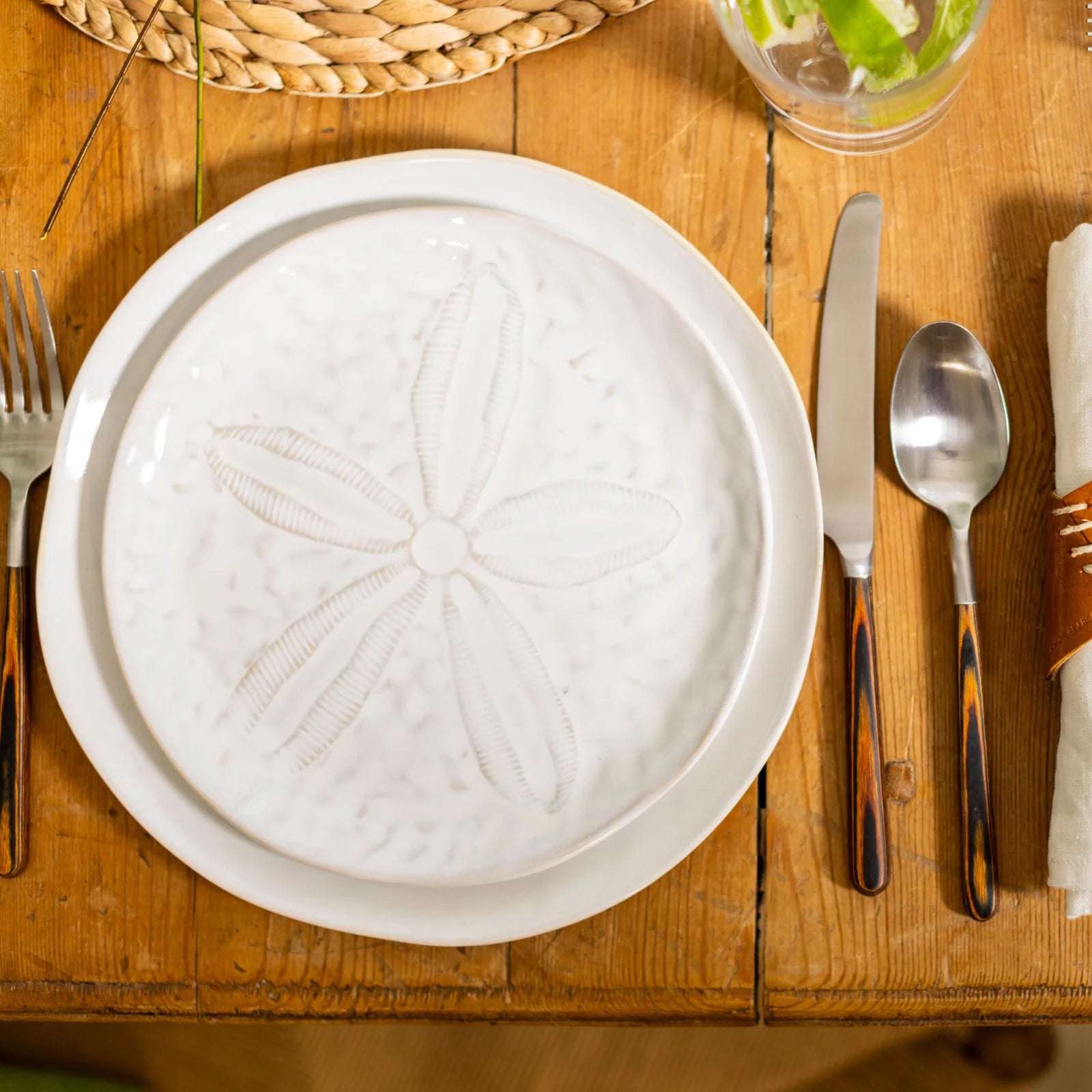 Simon Pearce Burlington Side Sand Dollar Plate - Cloud