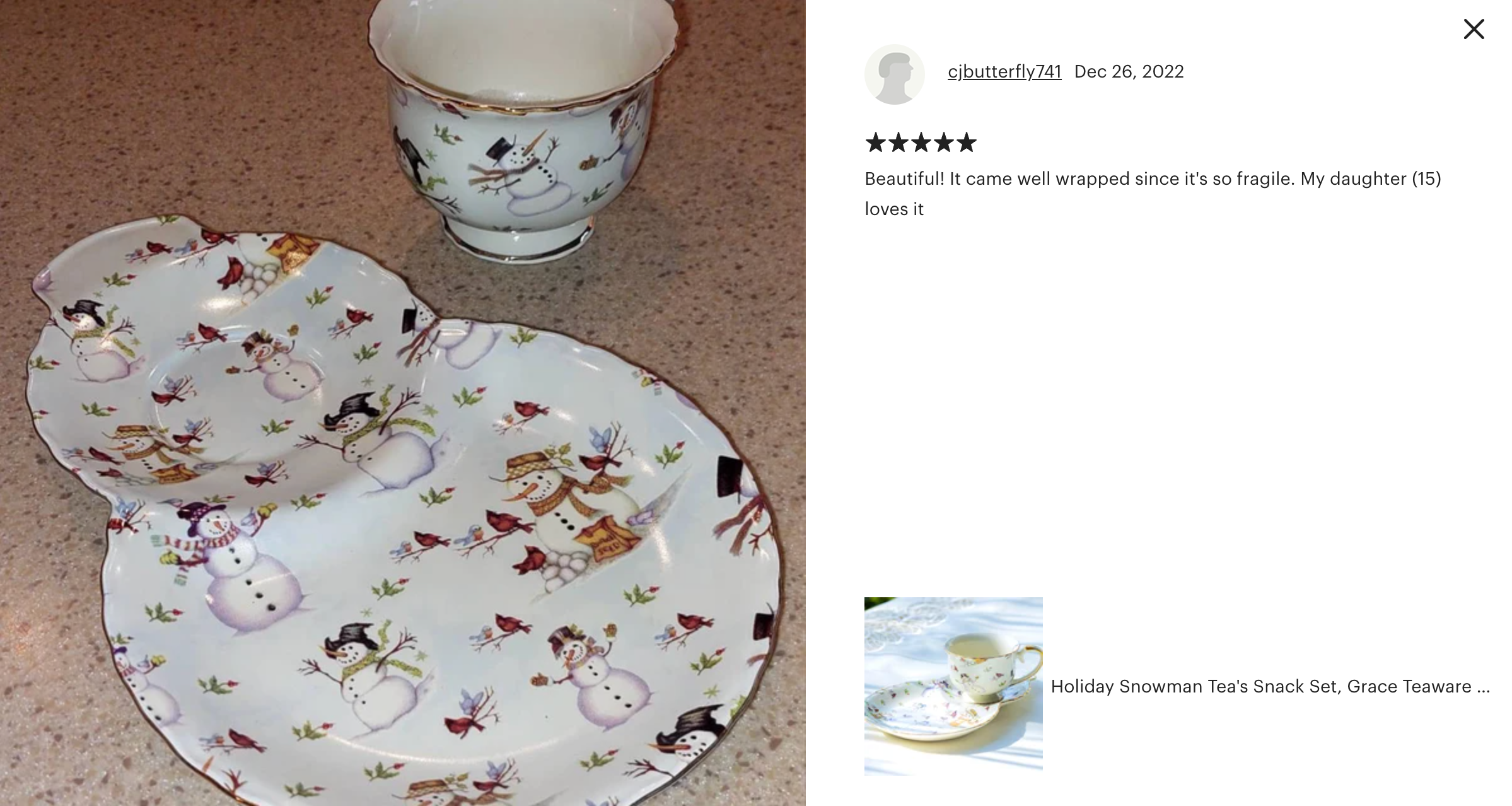 Holiday Snowmen Tea Snack Set