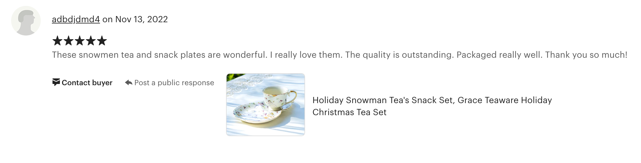 Holiday Snowmen Tea Snack Set