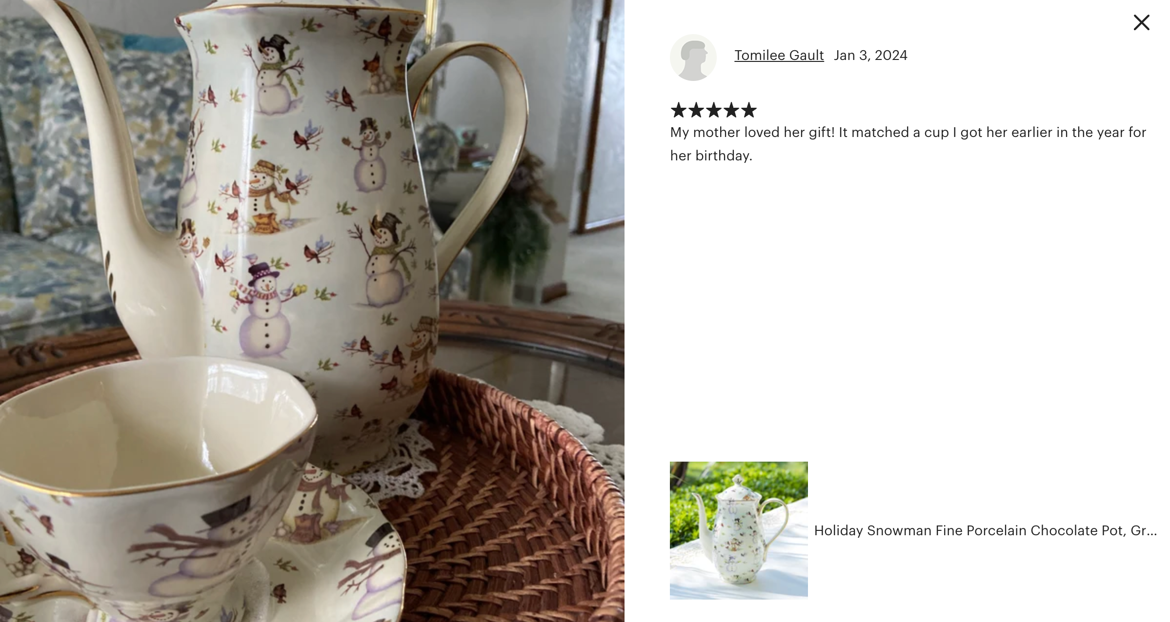Holiday Snowmen Fine Porcelain Hot Chocolate Pot