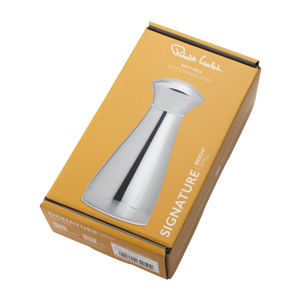 Signature Bright Stainless Steel Small White Salt Mill