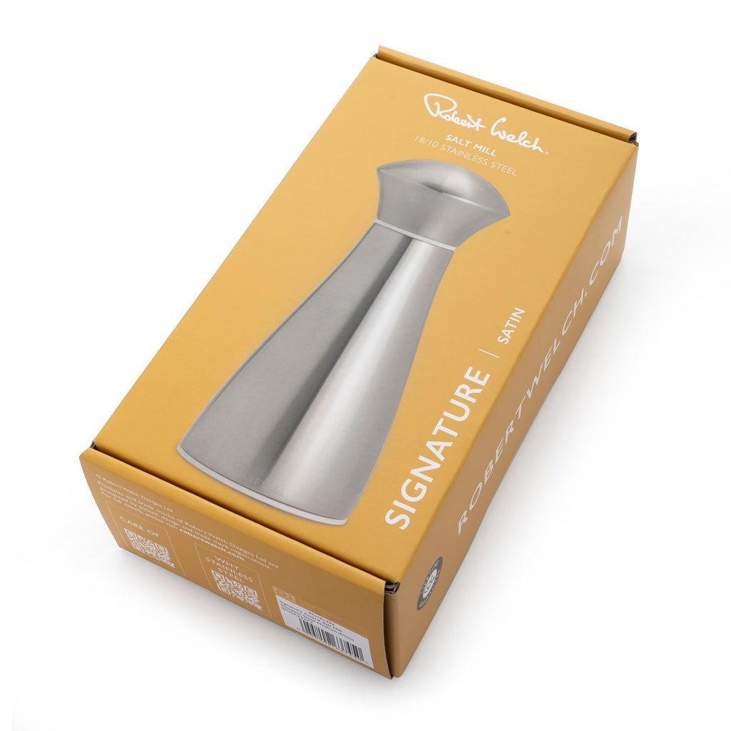Signature Satin Stainless Steel Medium White Salt Mill