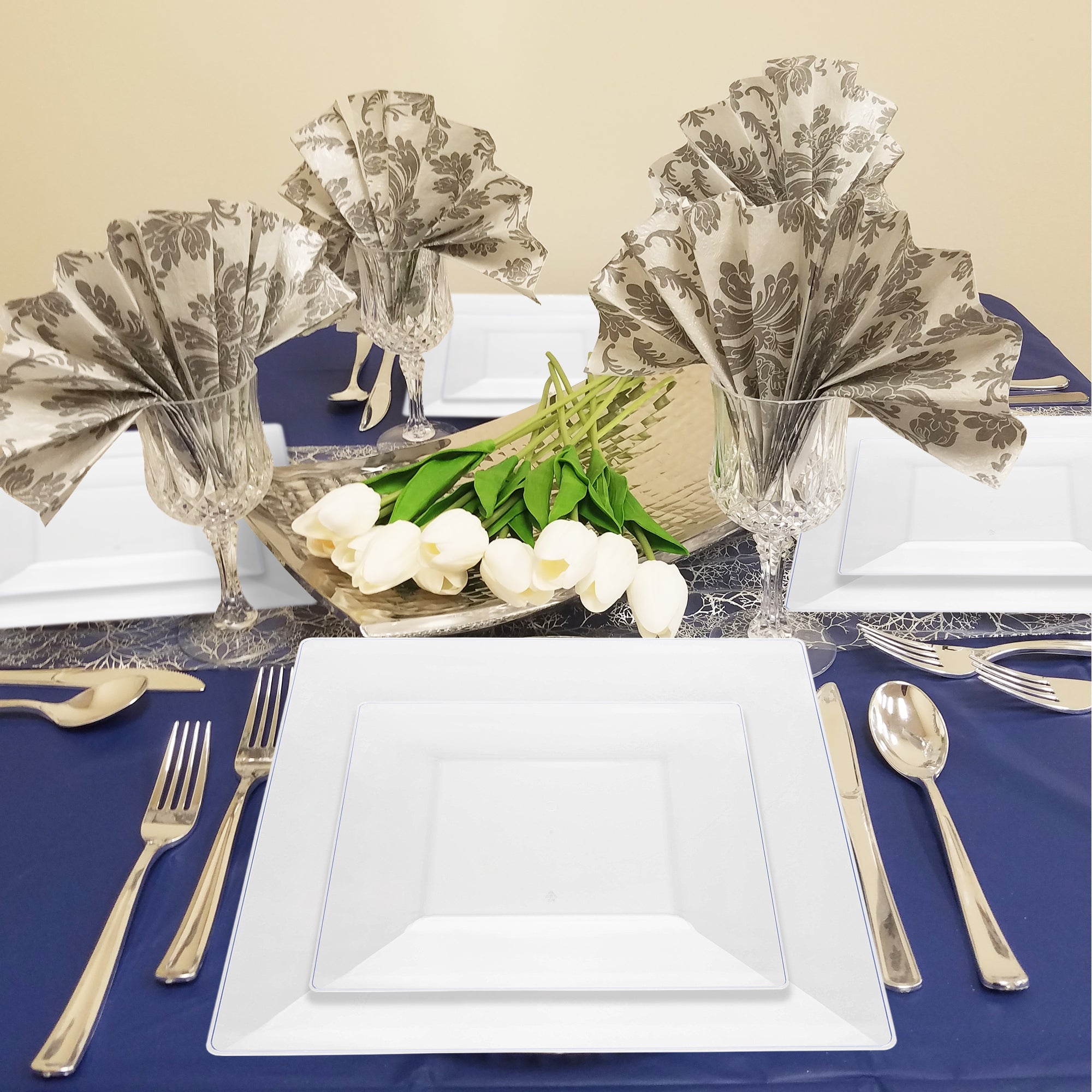 Clear Square Plastic Wedding Value Set