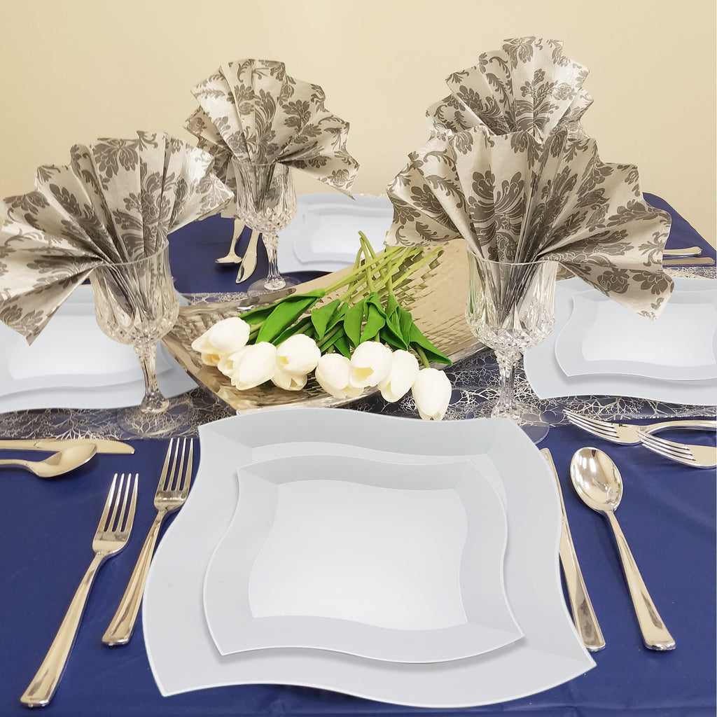 White Wave Plastic Wedding Value Set