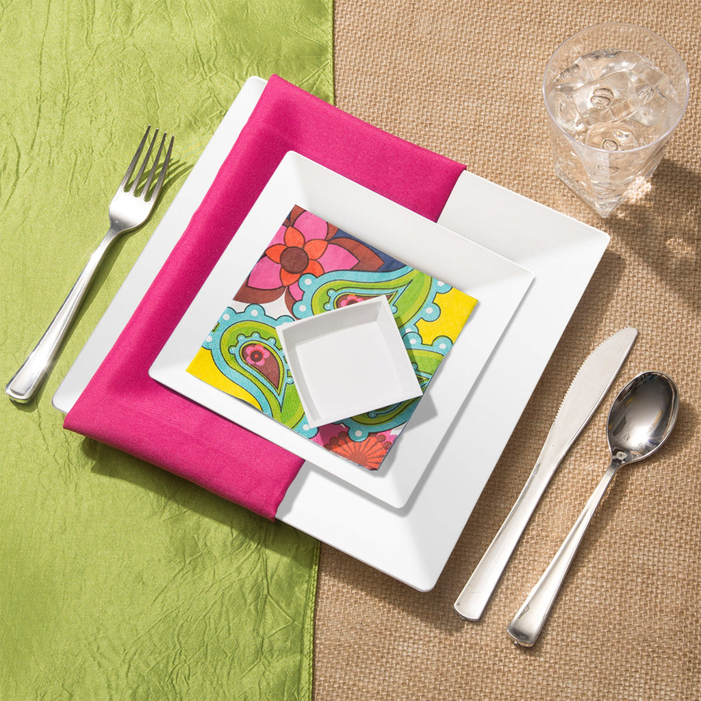White Square Plastic Wedding Value Set