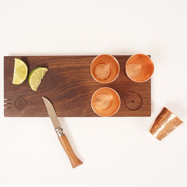 Copper Shot and Garnish Board, a Sertodo and Son of a Sailor collaboration