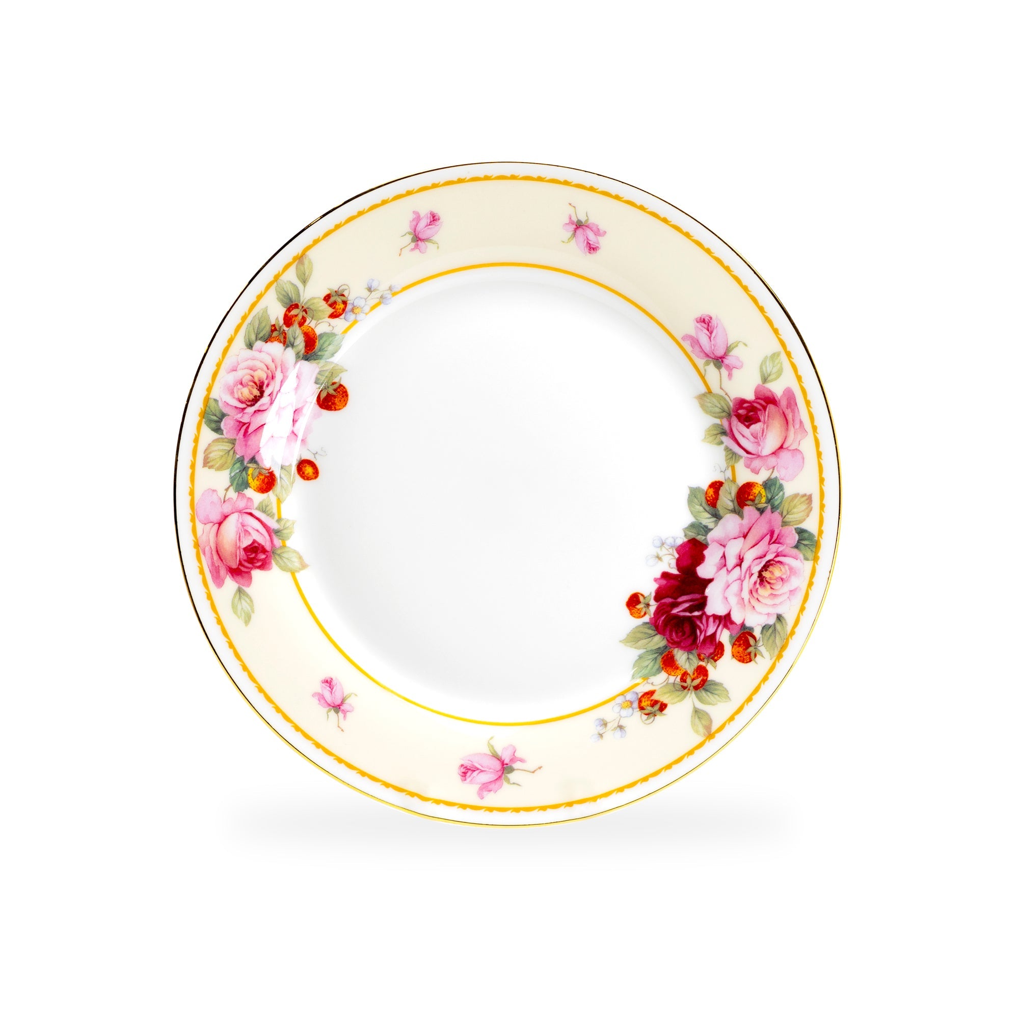 Peony and Strawberry Cream Bone China 9-Piece Tea Set