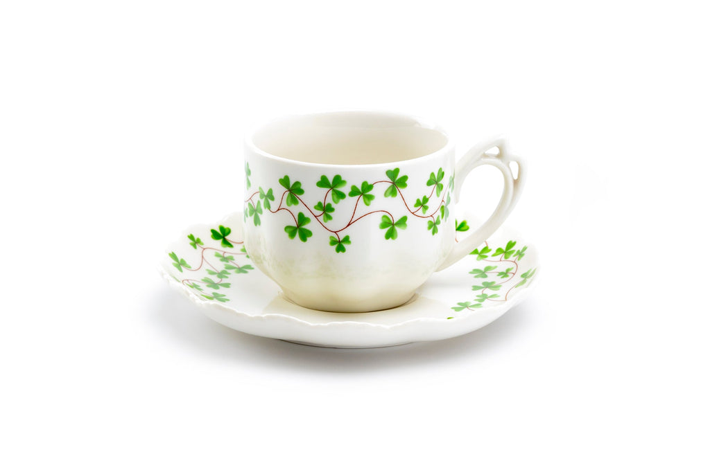 Shamrock Fine Porcelain Tea Cup and Saucer