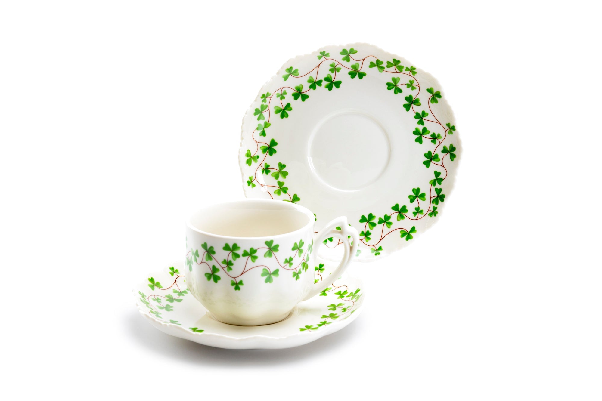 Shamrock Fine Porcelain Tea Cup and Saucer