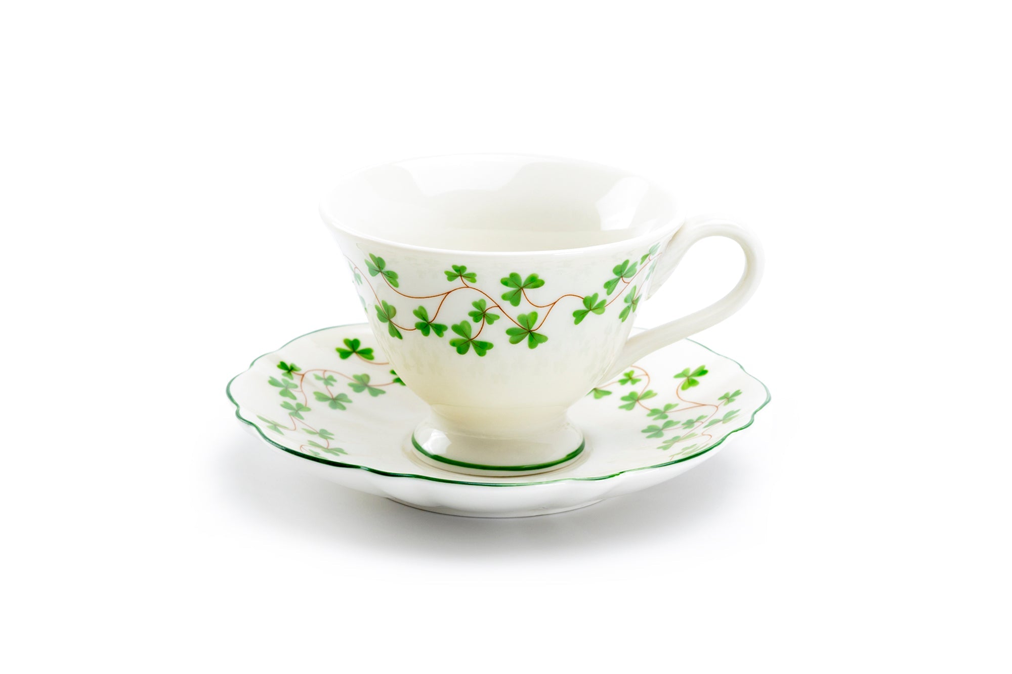 Shamrock Fine Porcelain Tea Cup and Saucer