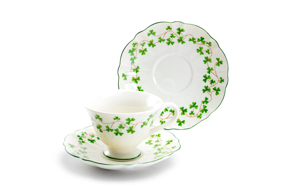 Shamrock Fine Porcelain Tea Cup and Saucer