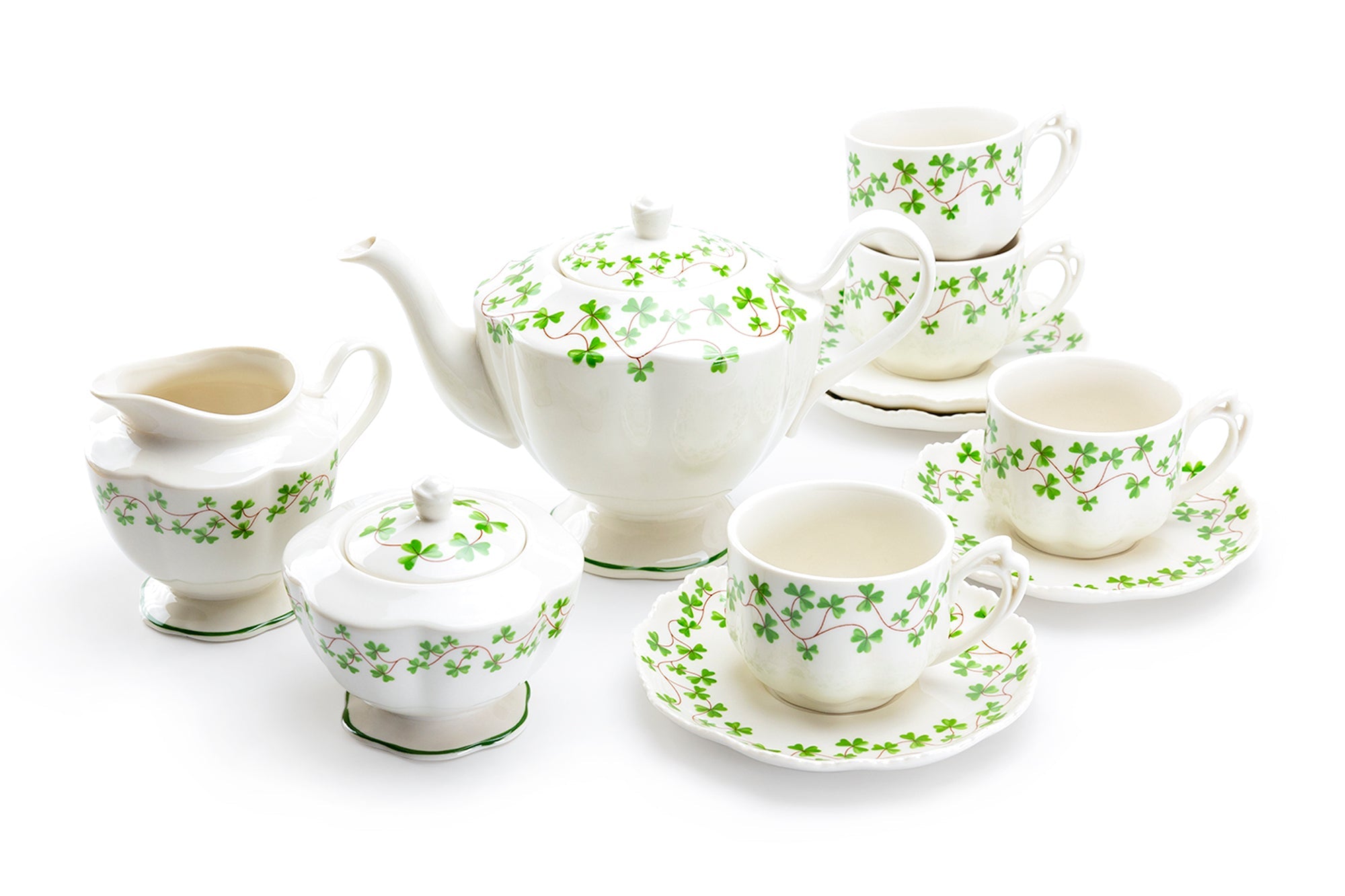 Shamrock Fine Porcelain 11-Piece Tea Set