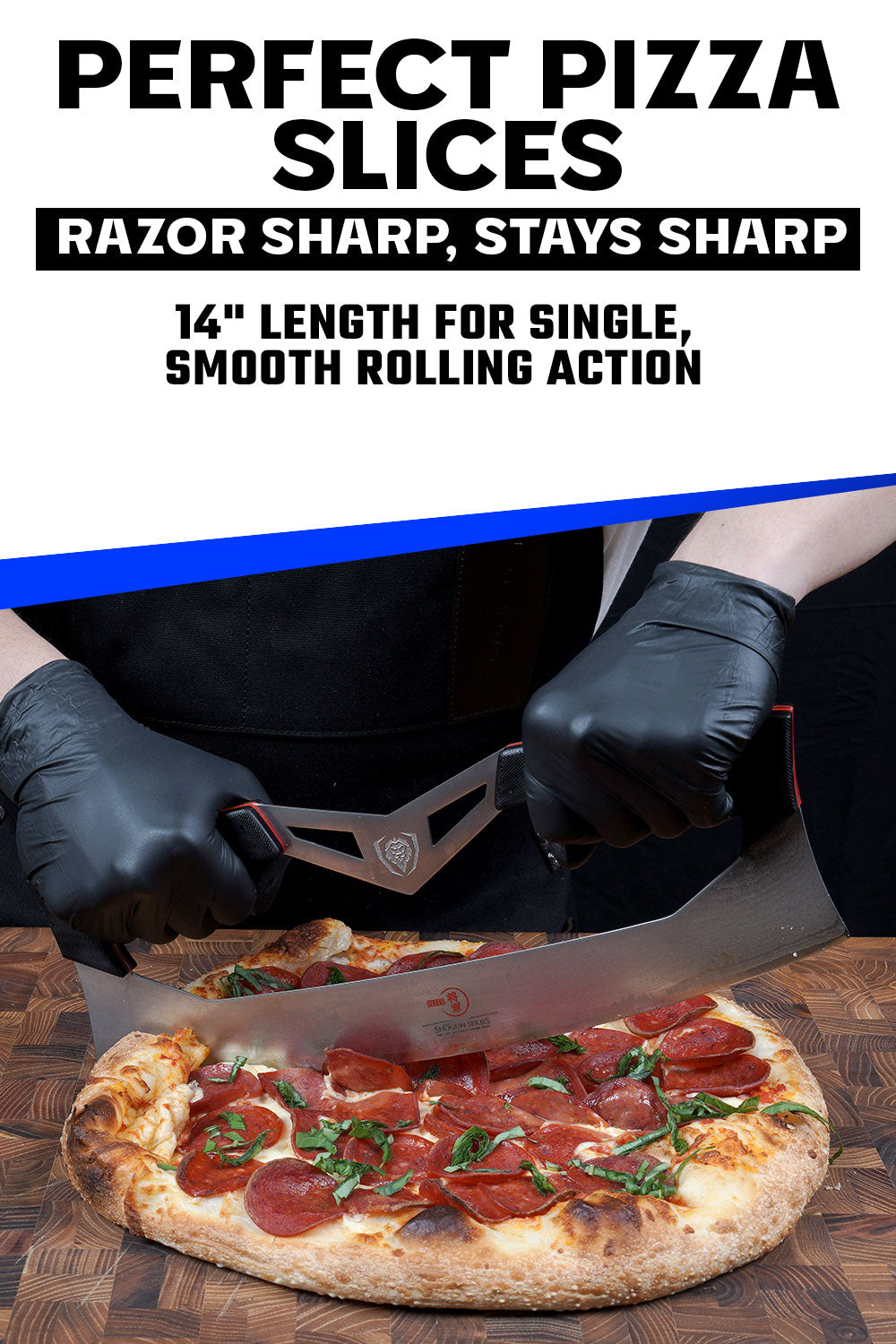 Pizza Knife 14" | Two Handed Blade | Display Wall Mount | Shogun Series | ELITE LIMITED EDITION | Dalstrong ©