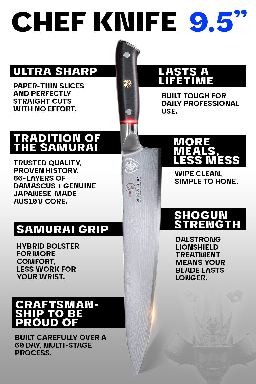 Chef's Knife 9.5" | Shogun Series | ELITE | Dalstrong ©