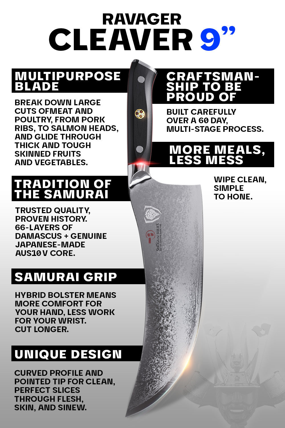 Meat Cleaver 9" | The Ravager | Shogun Series | ELITE | Dalstrong ©