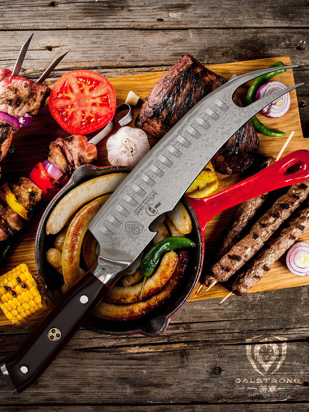 BBQ Pitmaster & Meat Knife 8" | Forked Tip & Bottle Opener | Shogun Series | ELITE | Dalstrong ©