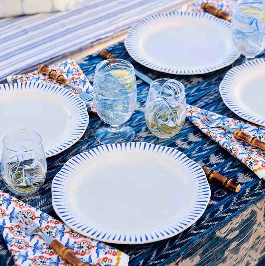 Juliska Sitio Stripe Dinner Plate - Delft Blue