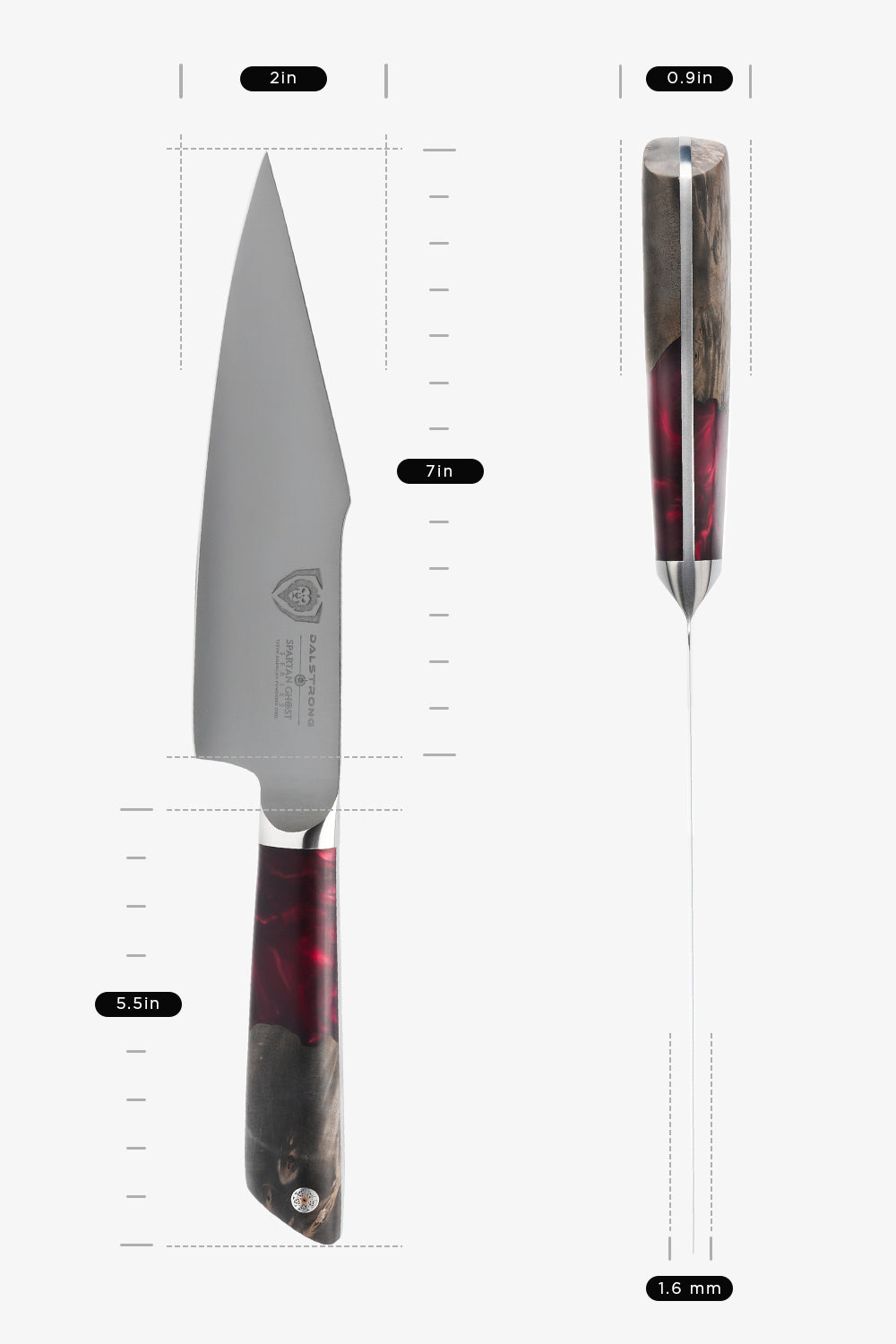 Santoku Knife 7" | Spartan Ghost™ Series | Dalstrong ©