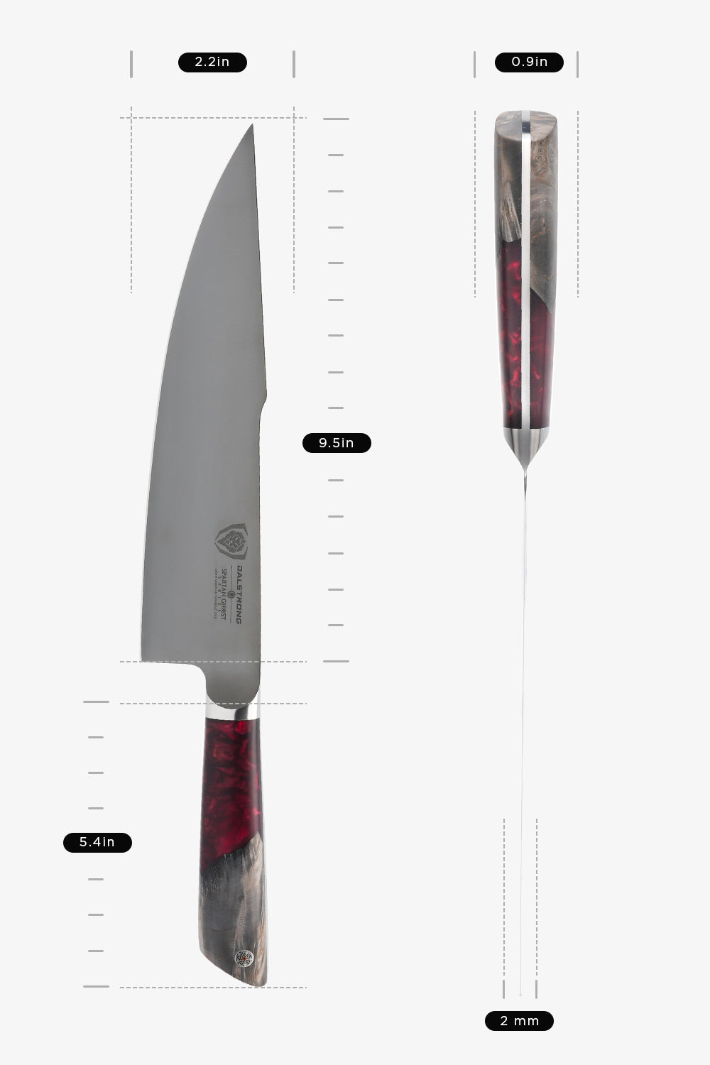 Chef's Knife 9.5" | Spartan Ghost™ Series | Dalstrong ©