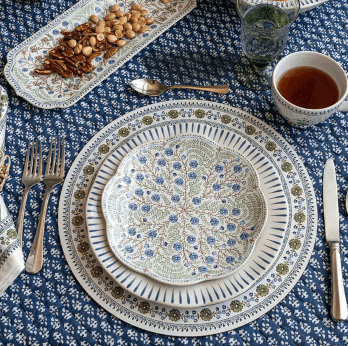 Juliska Sitio Stripe Dessert/Salad Plate - Delft Blue