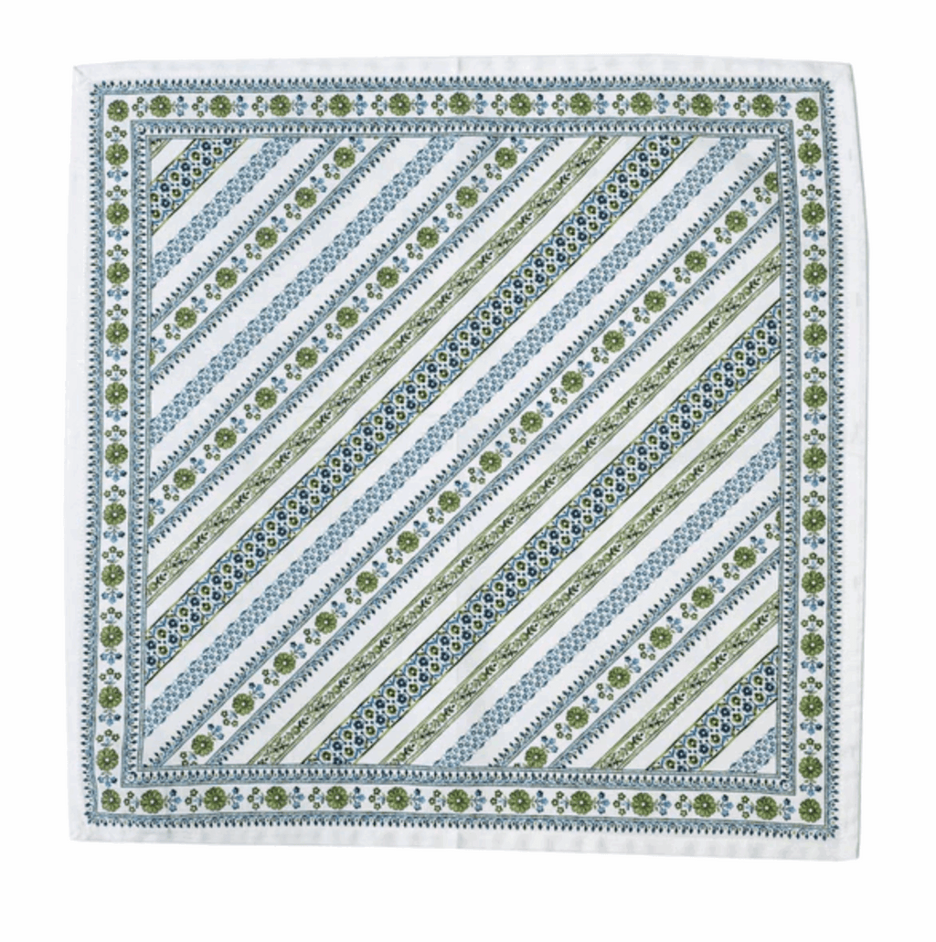 Juliska Seville Stripe Napkin - Green- Set of 4