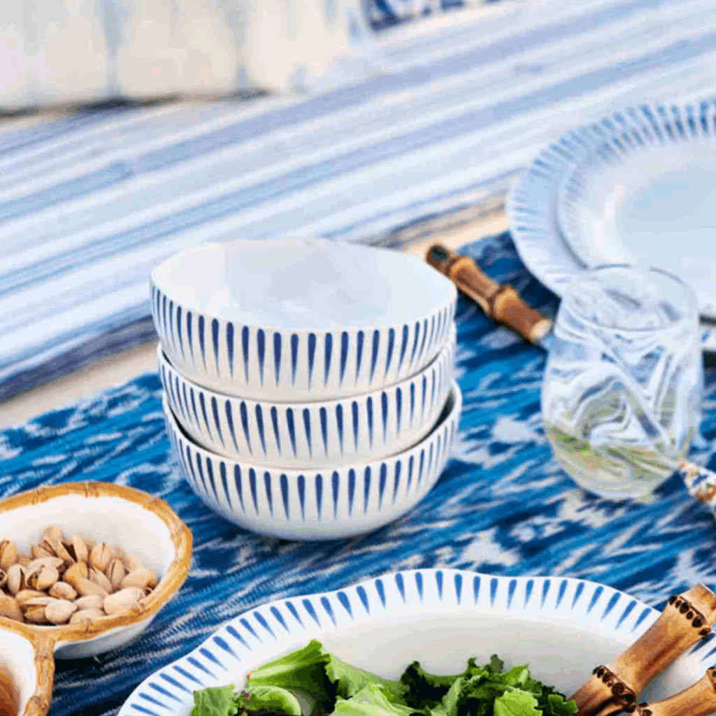 Juliska Sitio Stripe Cereal/Ice Cream Bowl - Delft Blue