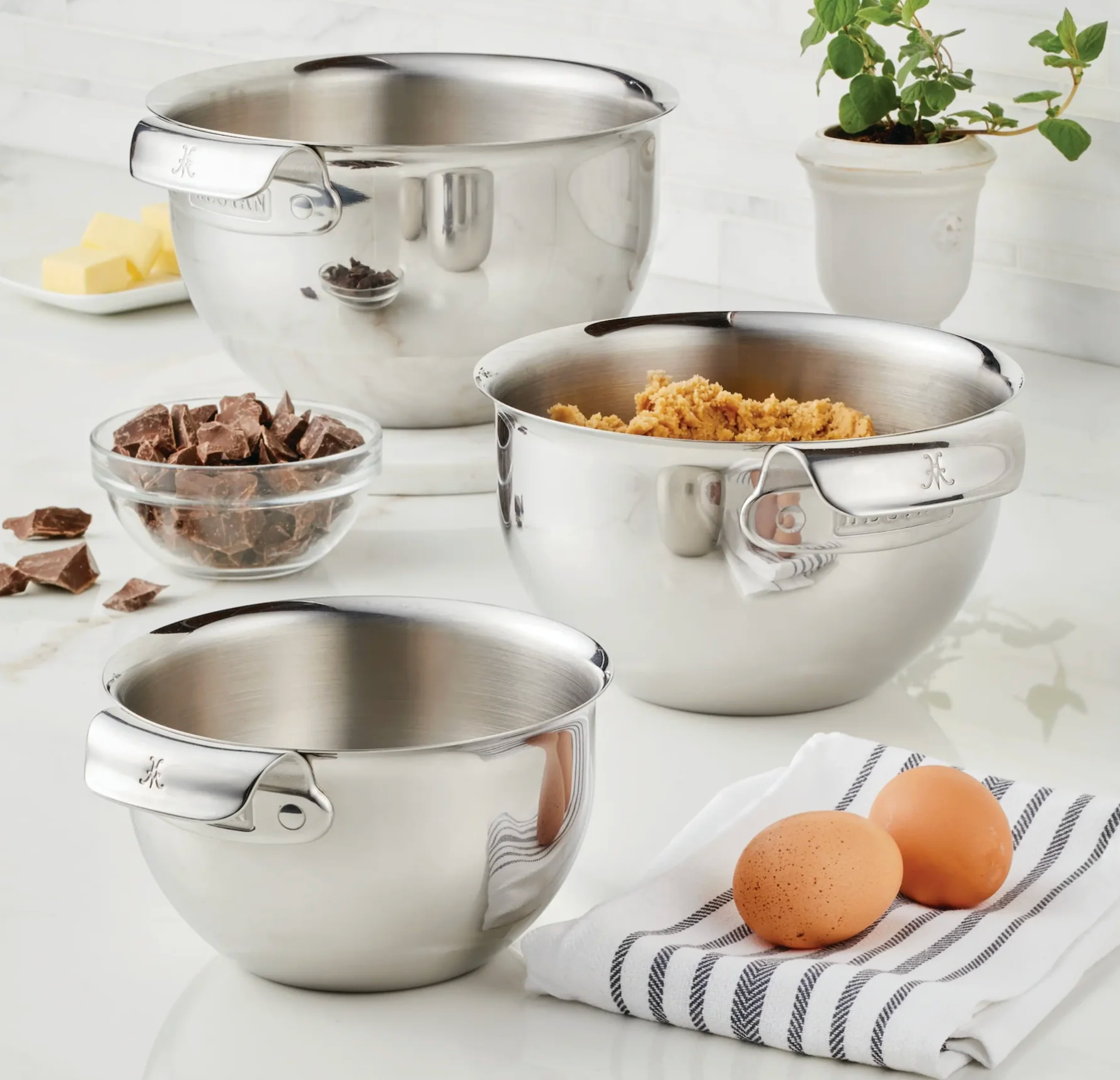 Hestan Stainless Steel Mixing Bowl Set, 3-Piece