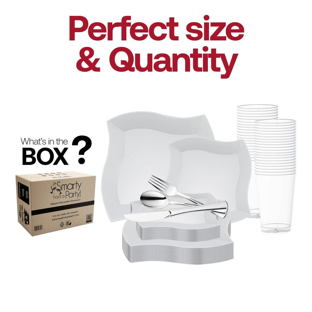 White Wave Plastic Wedding Value Set