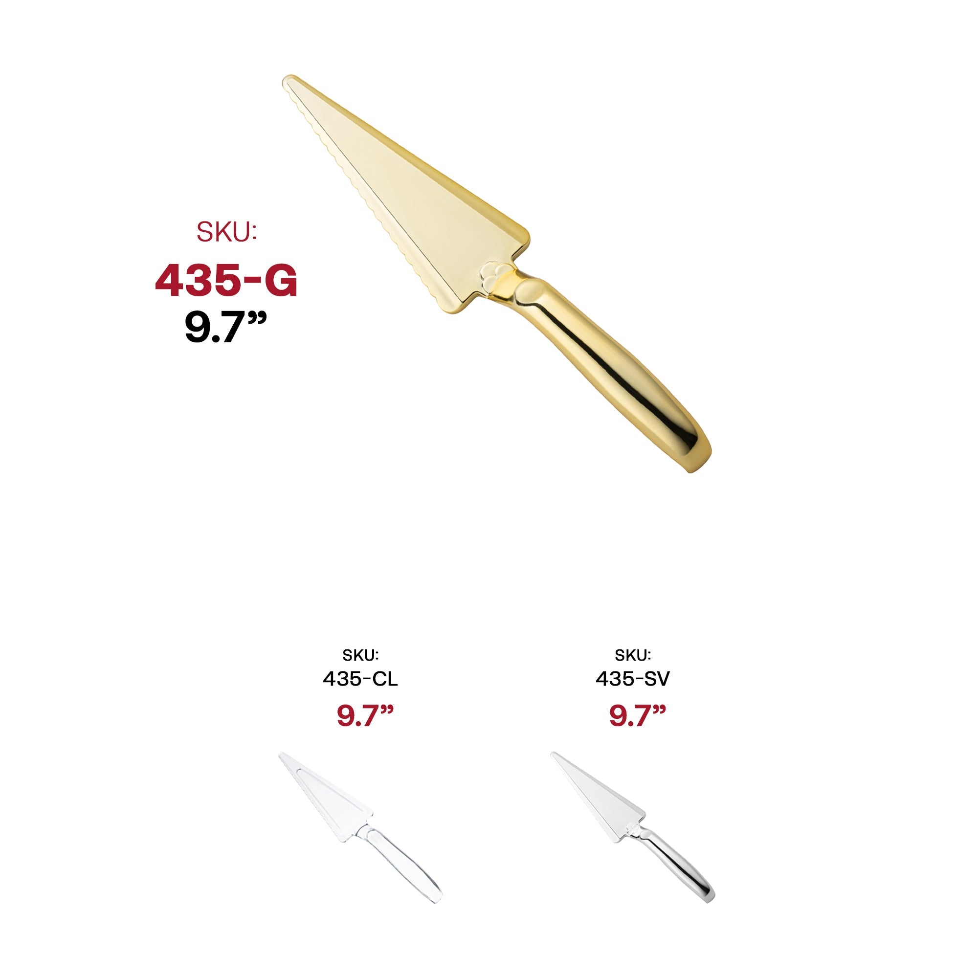 Shiny Gold Disposable Plastic Cake Cutters/Lifters