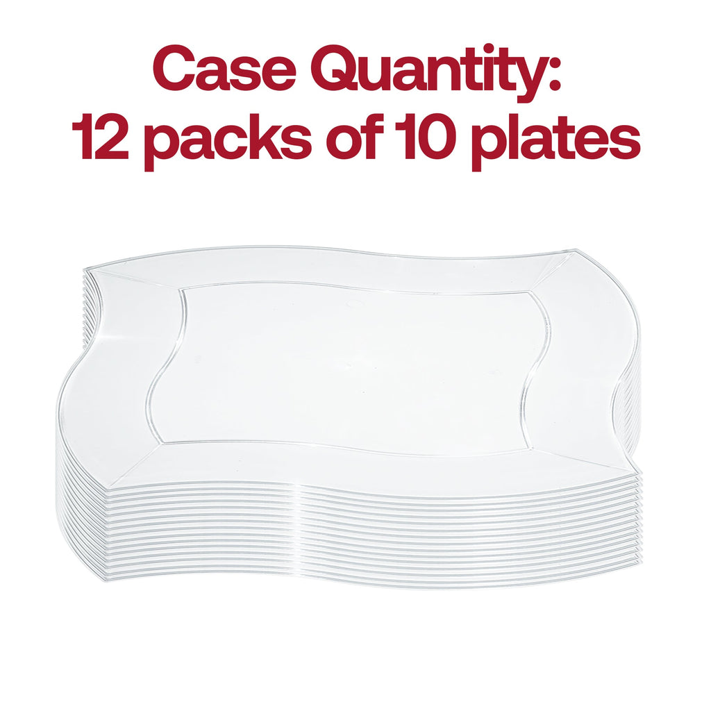 Clear Wave Plastic Dinner Plates (10")