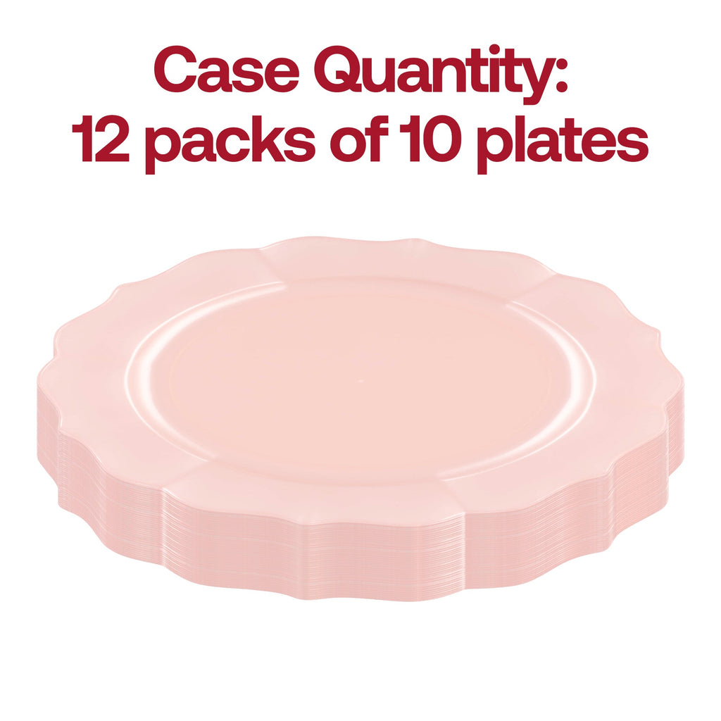 Pearl Pink Round Lotus Plastic Appetizer/Salad Plates (7.5")