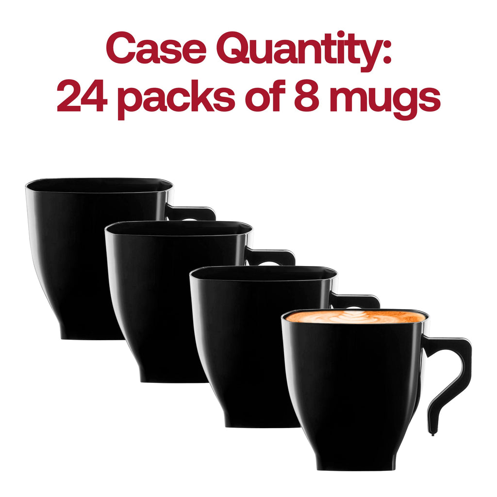 Black Square Plastic Coffee Mugs (8 oz. )