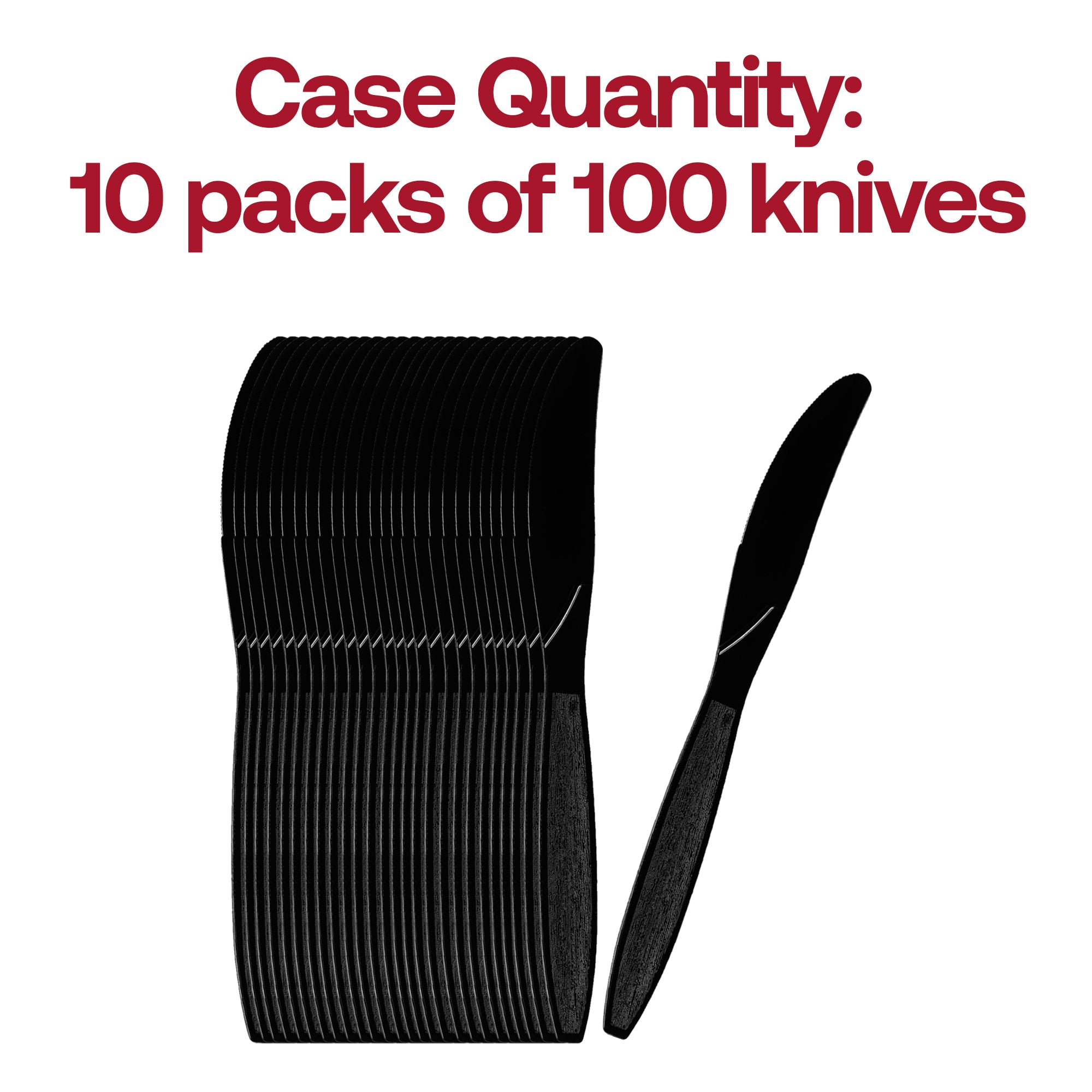 Black Plastic Disposable Knives