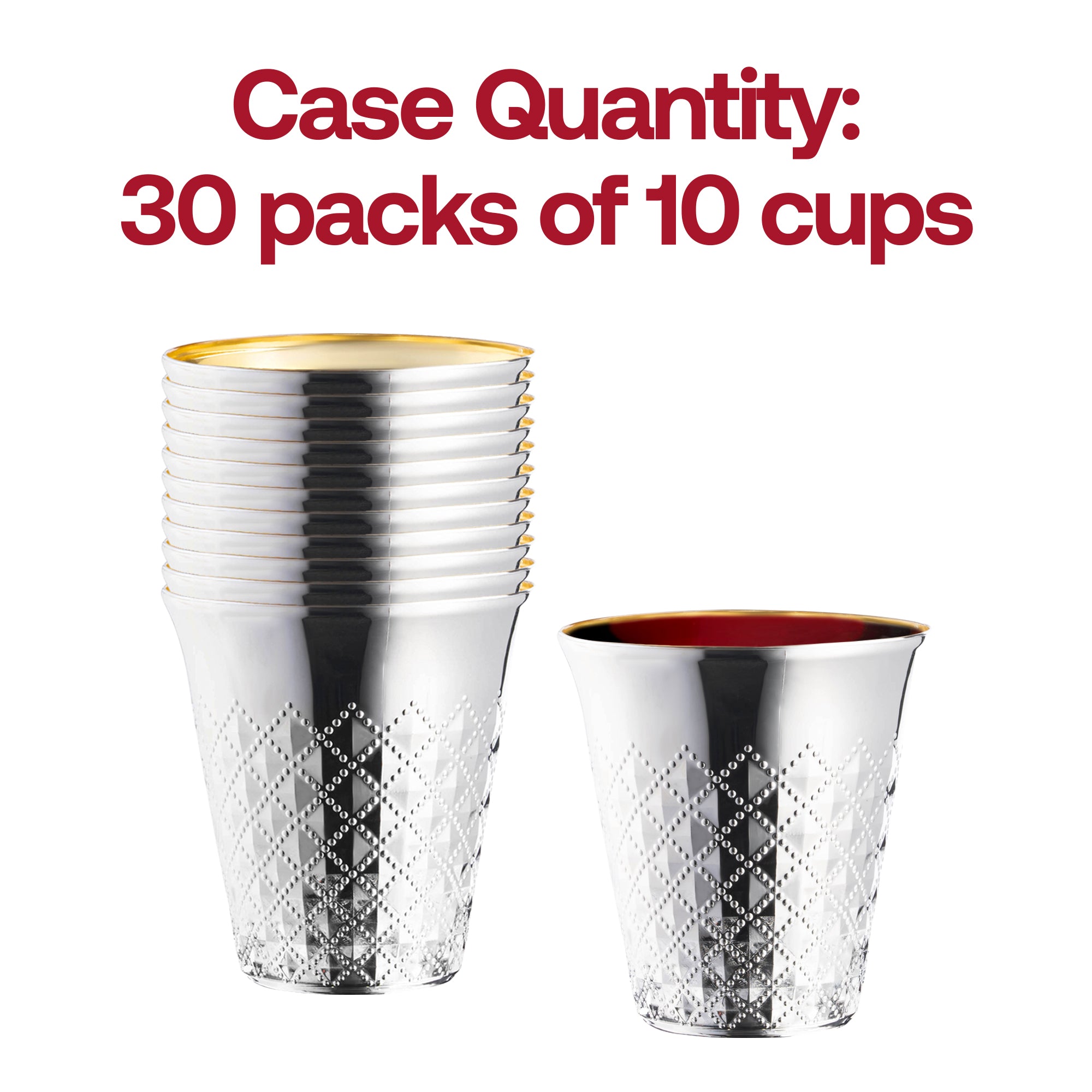 Shiny Metallic Aluminum Silver Round Plastic Kiddush Cups (5 oz. )