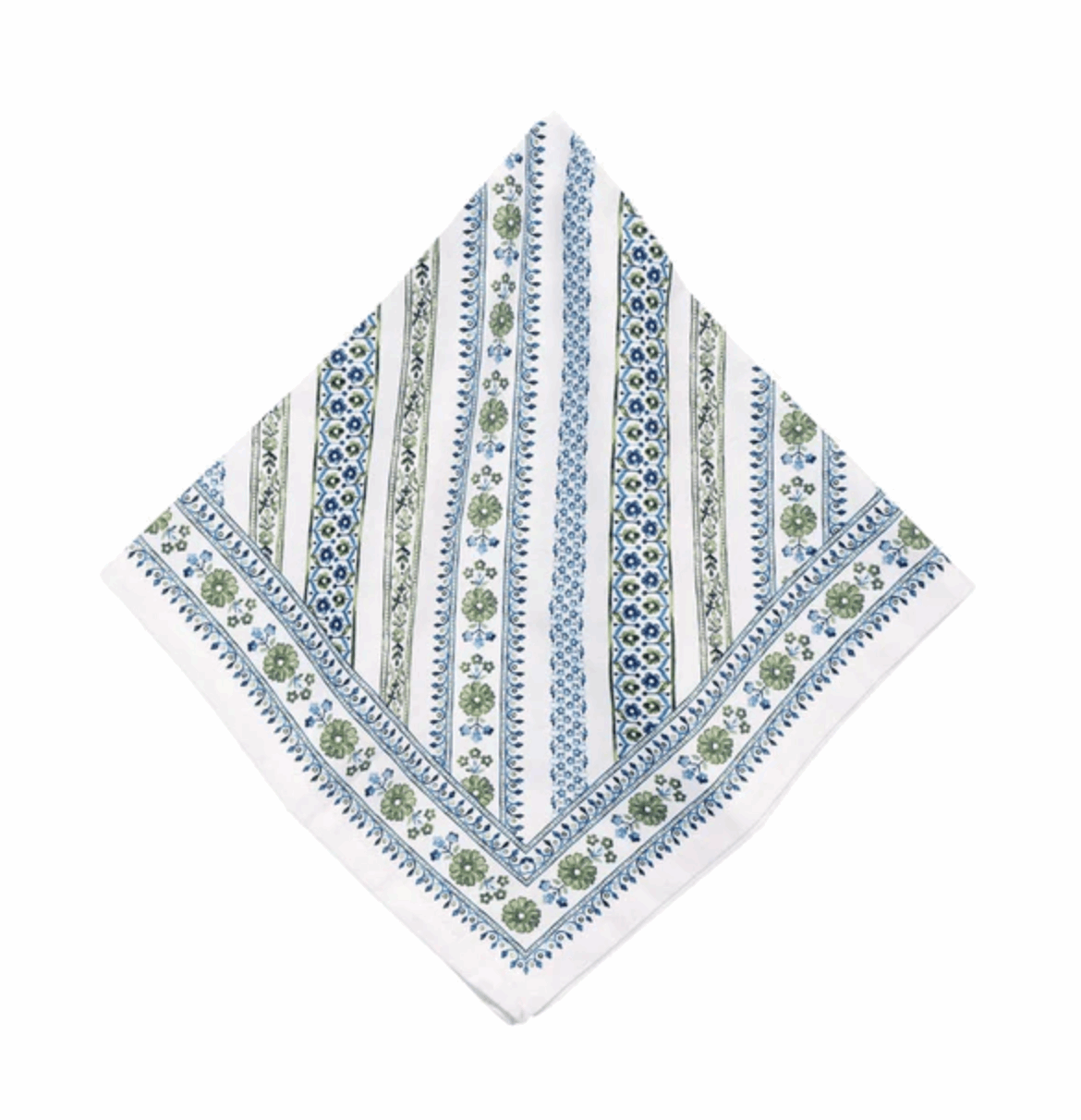 Juliska Seville Stripe Napkin - Green- Set of 4