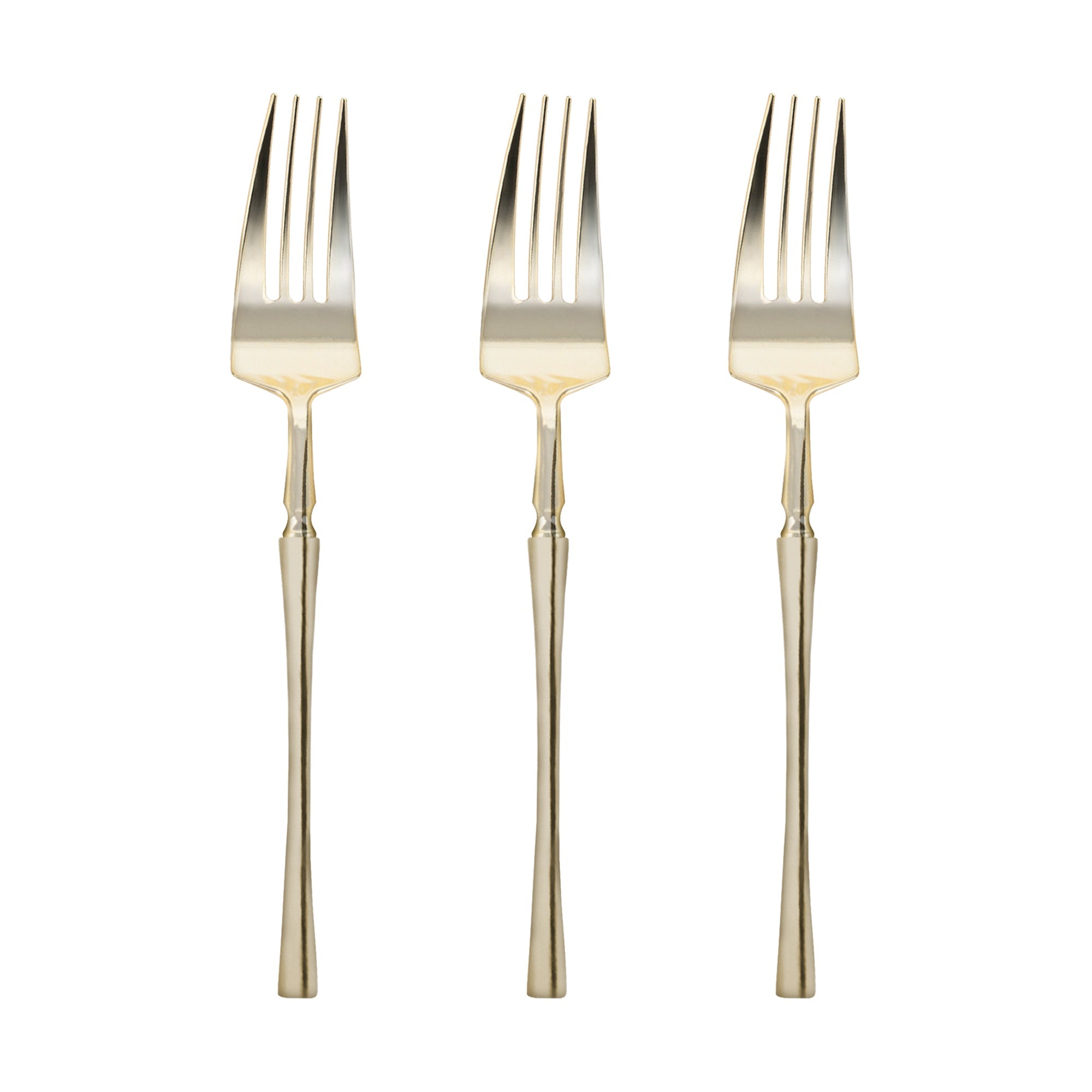 Shiny Gold Moderno Disposable Plastic Dinner Forks