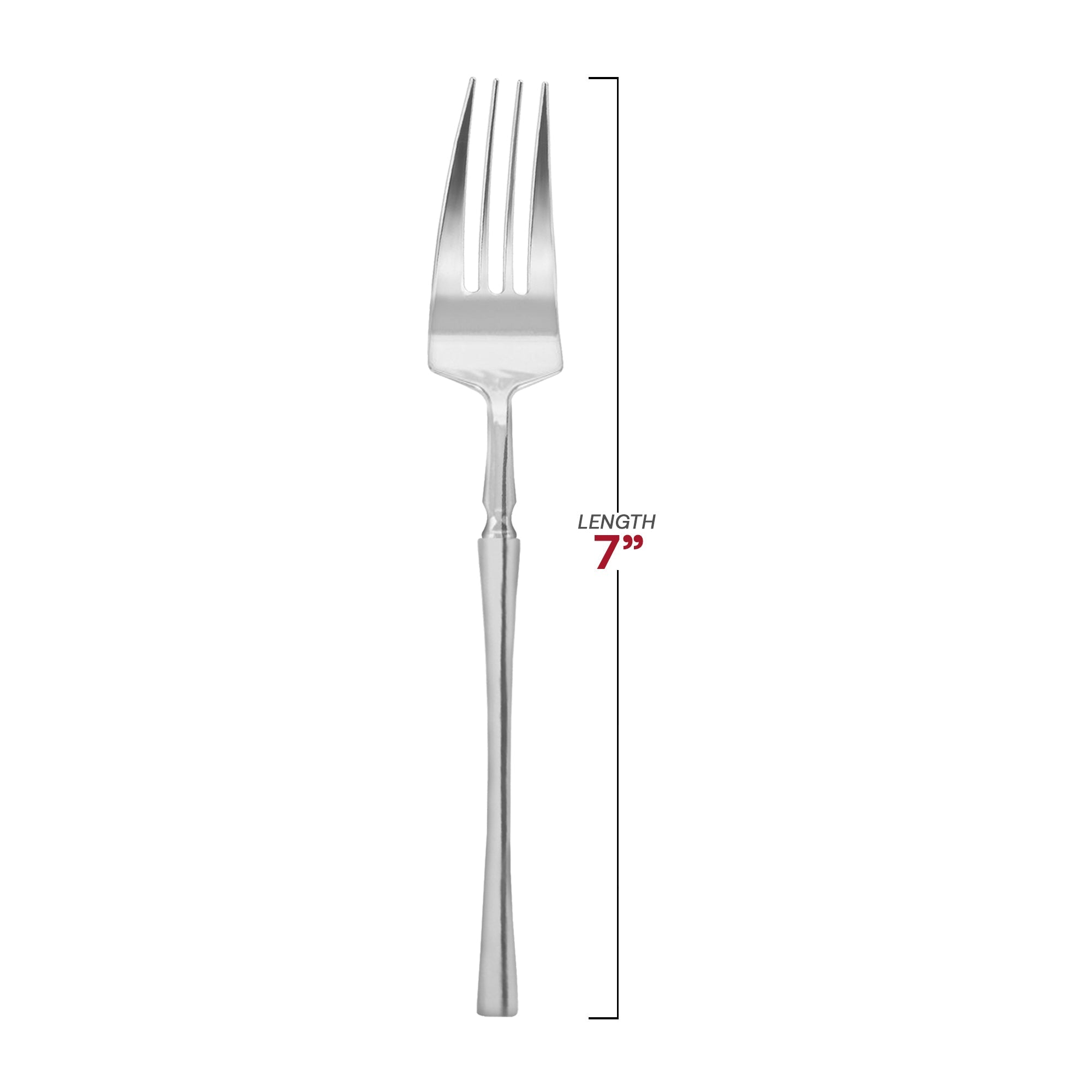 Shiny Silver Moderno Disposable Plastic Dessert Forks