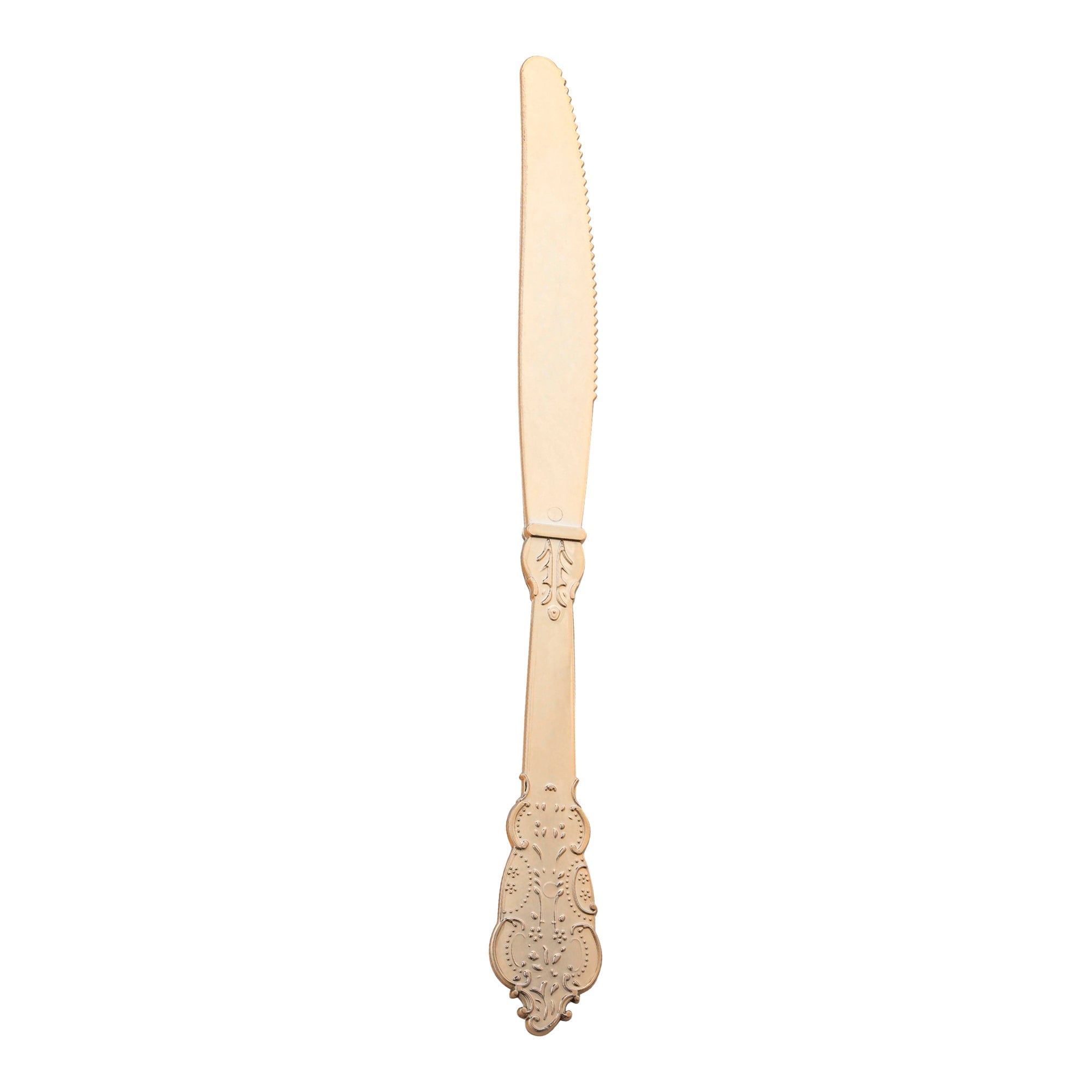Shiny Baroque Gold Plastic Knives