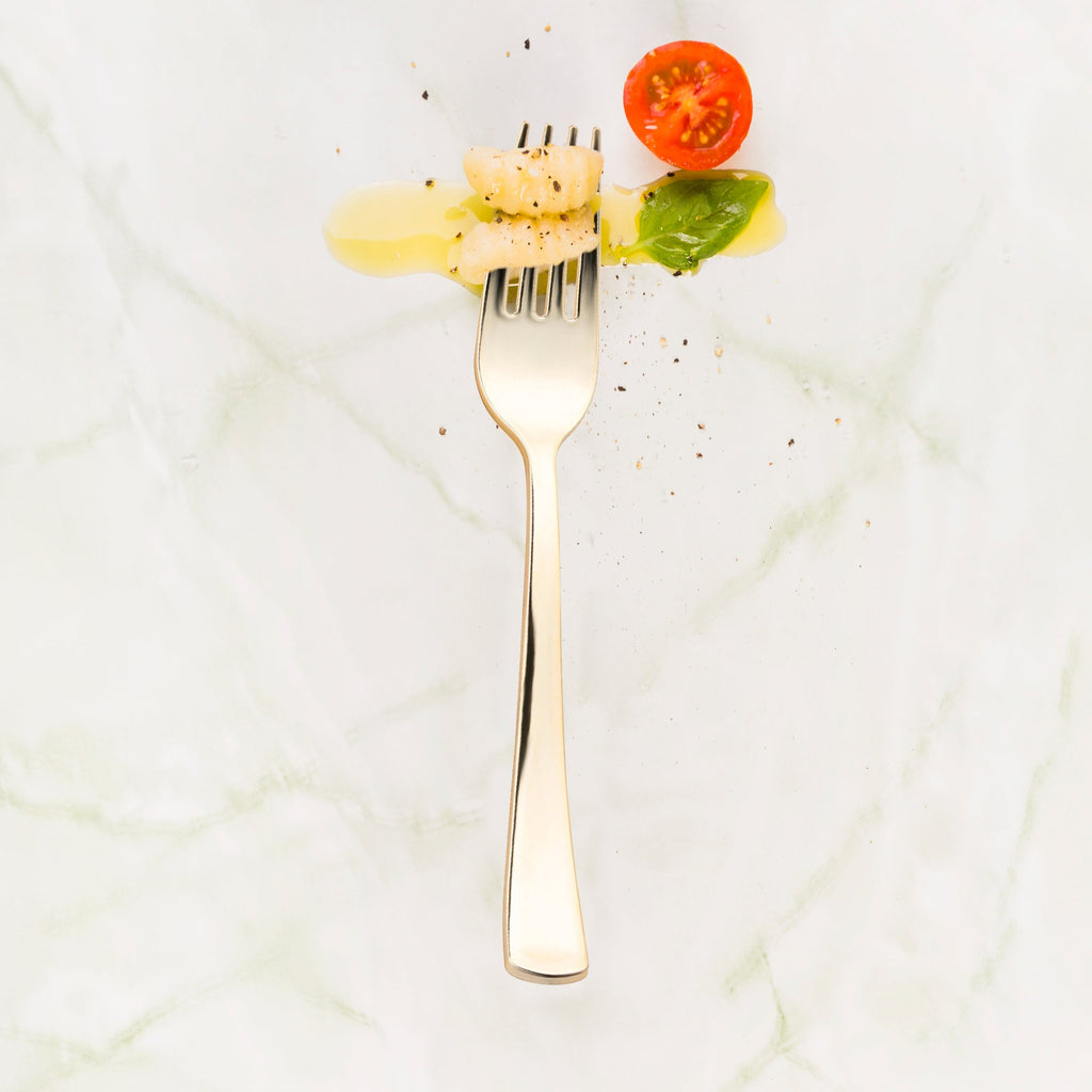 Shiny Metallic Gold Plastic Forks