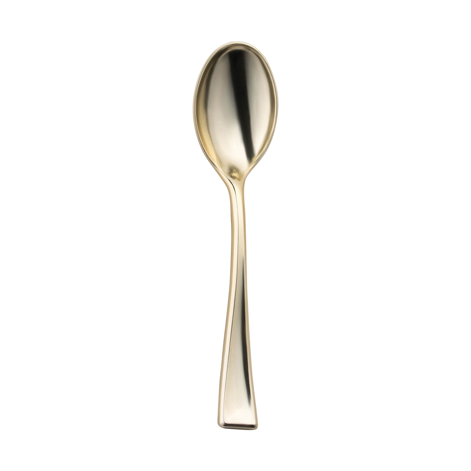Shiny Metallic Gold Mini Plastic Disposable Tasting Spoons
