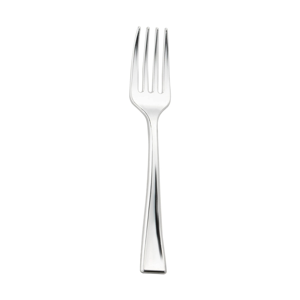 Shiny Metallic Silver Mini Plastic Disposable Tasting Forks