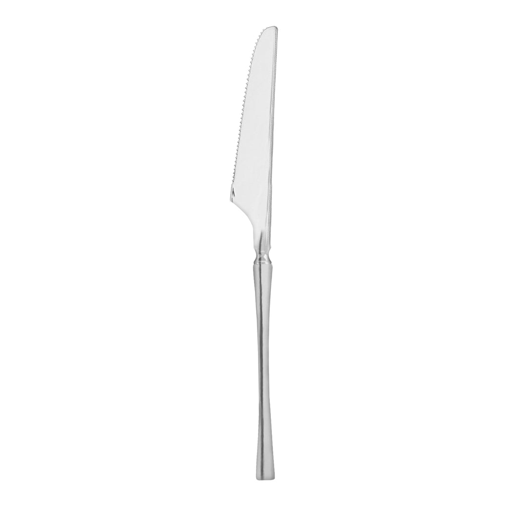 Shiny Silver Moderno Disposable Plastic Dinner Knives